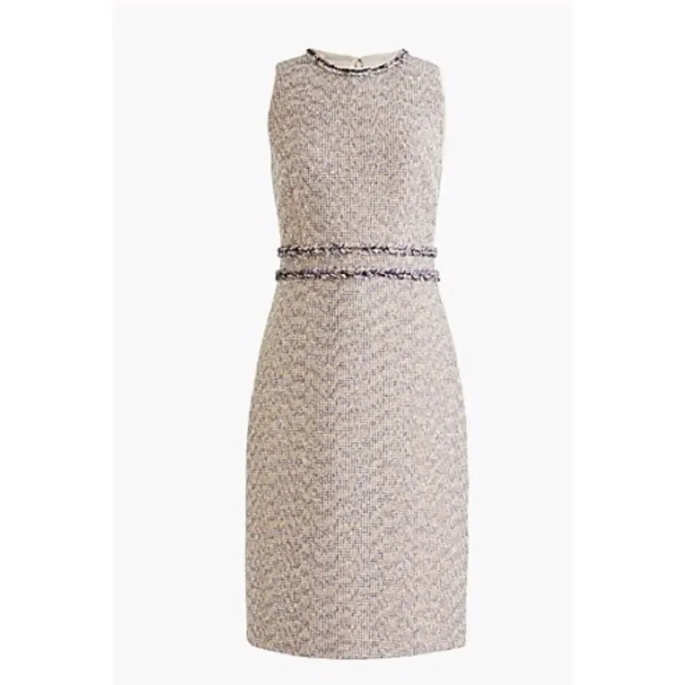 J. Crew Sheath Dress in Gold Blue Twinkle Tweed Size 0 / NWT